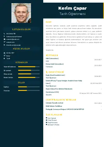 Tarih Öğretmeni Cv Örnekleri cv indir